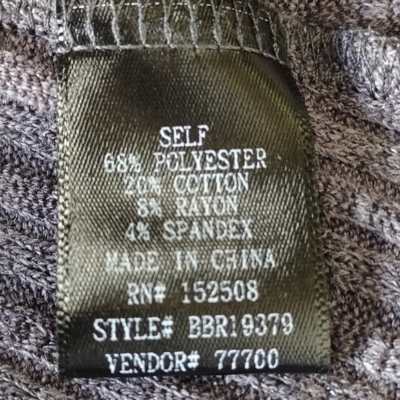 Buckle Black Women Oversize Dark Grey Vneck Sweater Shortsleeve Stretch Sz L NWT - Picture 11 of 11